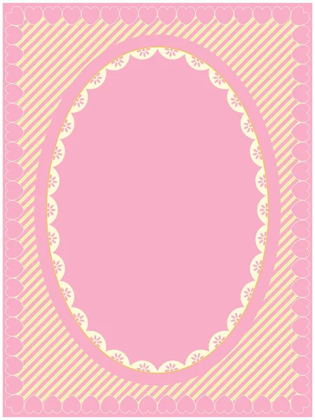 Vector Pink Lace Frame — Stock Vector