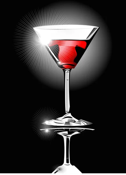 Bicchiere Cocktail Illustrazione Vettoriale — Vettoriale Stock