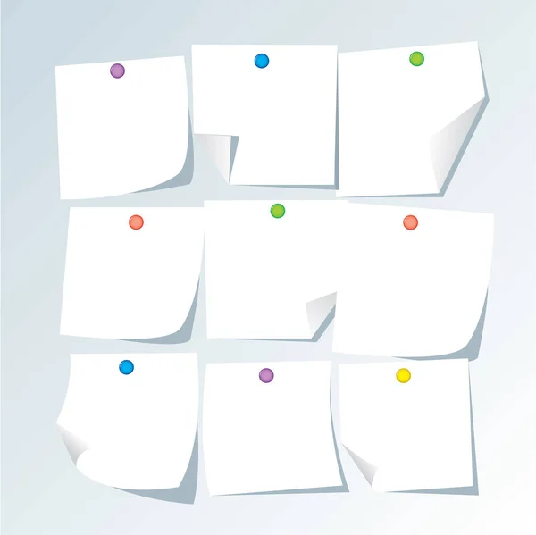 Zestaw Kolorowych Banerów Papierowych Białymi Naklejkami Papierowymi — Wektor stockowy