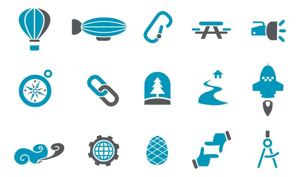 Set Travel Related Icons White Background — Stock Vector