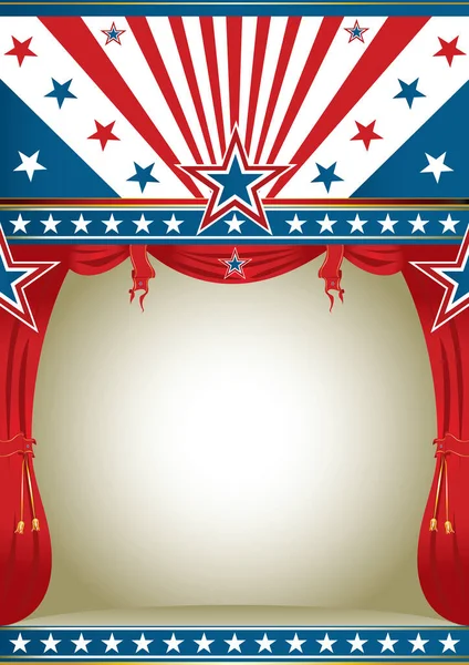 Amerikanische Flagge Mit Bannervektor — Stockvektor