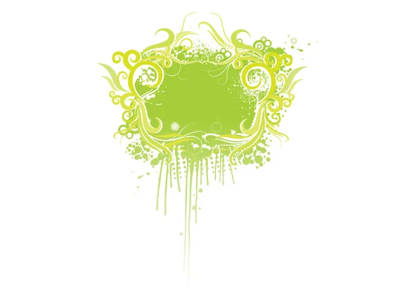 Fondo Grunge Floral Verde Abstracto Ilustración Vectorial — Vector de stock