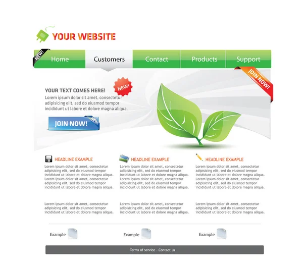 Diseño Plantilla Sitio Web Formato Vectorial Editable — Vector de stock