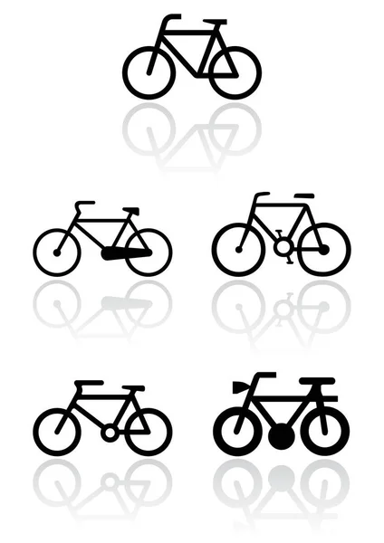 Conjunto Ícone Bicicleta Ilustração Vetorial — Vetor de Stock