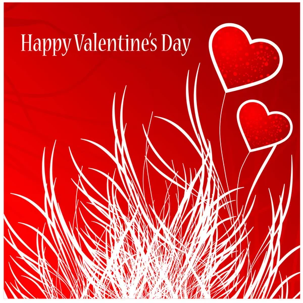 Щаслива Листівка День Святого Валентина Червоними Серцями — стоковий вектор
