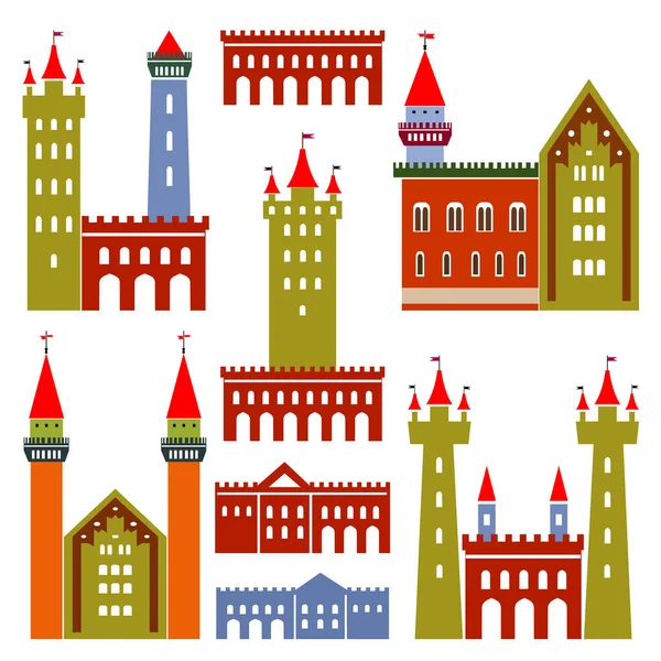 Набор Различных Европейских Городских Зданий — стоковый вектор