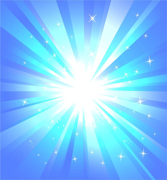 векторный фон с голубыми лучами