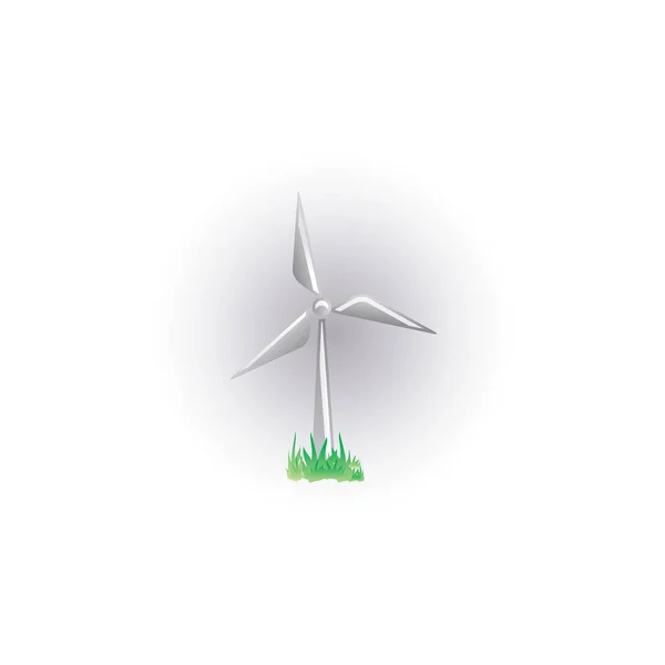 Wind Turbines Isolated White Background Vector Illustration — Stock Vector