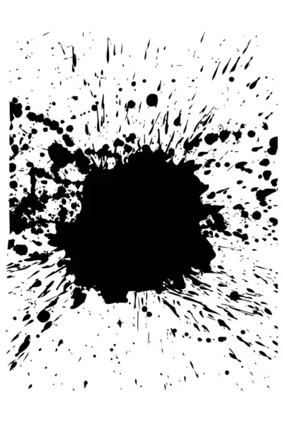Абстрактный Всплеск Черных Чернил Белом Фоне — стоковый вектор