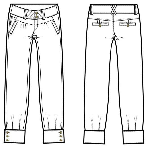 Jeans Com Calça Esboço Ilustração Vetorial — Vetor de Stock