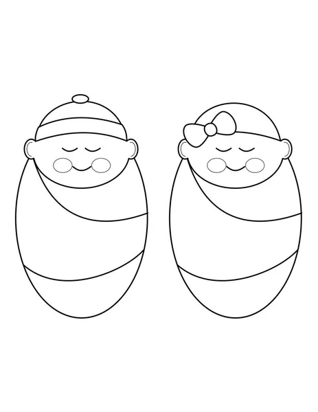 Dibujos Animados Bebés Vector Ilustración — Vector de stock
