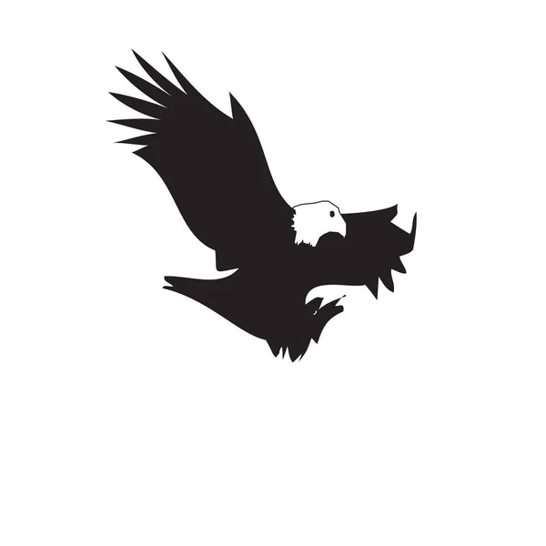 Vektorbild Des Schwarzen Adlers Mit Flügeln — Stockvektor