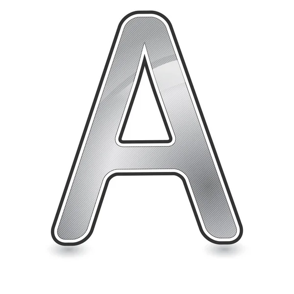 Bokstav Ett Silvermetalliskt Alfabet — Stock vektor