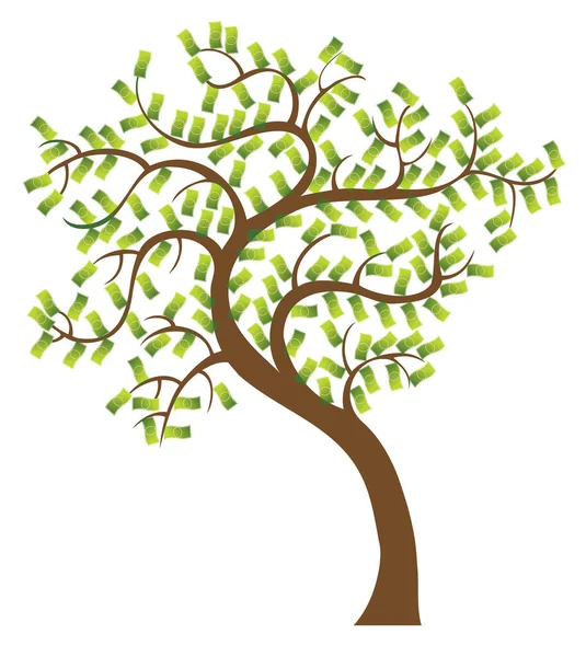 Träd Pengar Träd Vektor — Stock vektor