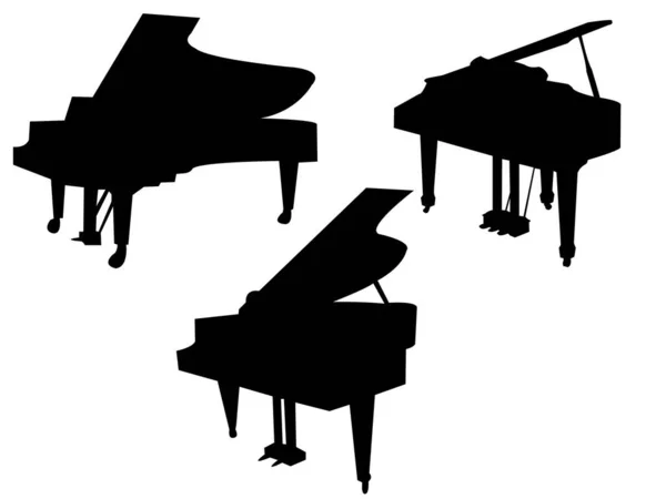 钢琴钥匙和钢琴 — 图库矢量图片