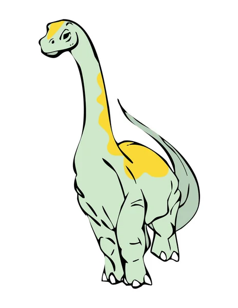 Vektorová Ilustrace Kresleného Roztomilého Dinosaura — Stockový vektor
