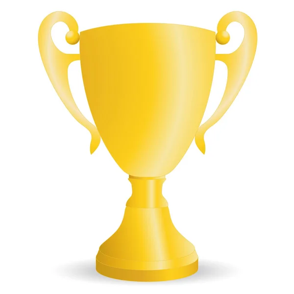 Золотий Кубок Трофей Значок Плоска Ілюстрація Золотого Кубка Трофею Векторна — стоковий вектор
