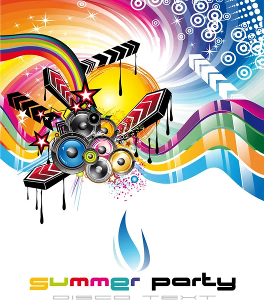 Bunte Party Hintergrund Mit Regenbogen Und Wellen — Stockvektor