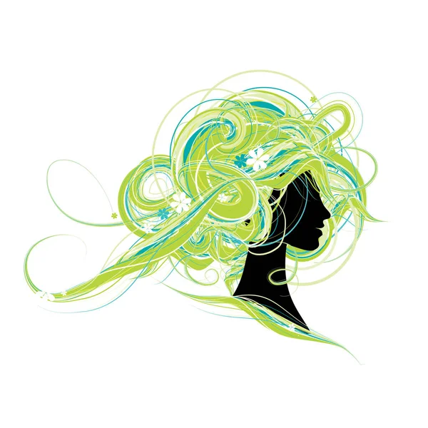 Kadın saçı olan soyut bir arkaplan