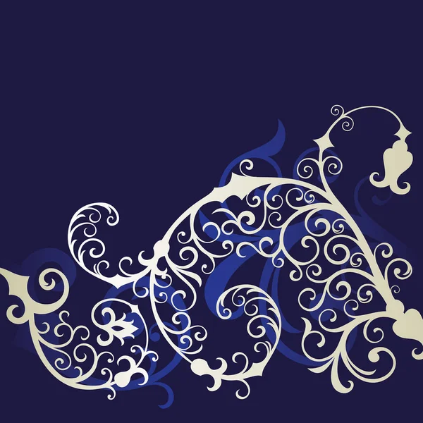 青い花ベクトルの背景 — ストックベクタ