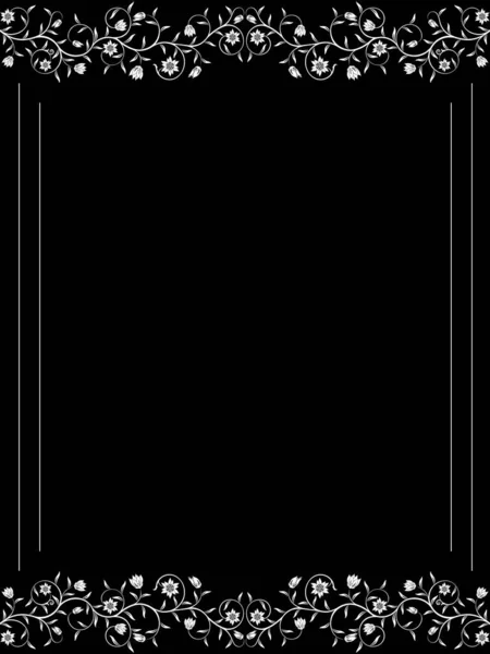 Цветочный Фон Рамкой Черно Белый Вектор — стоковый вектор