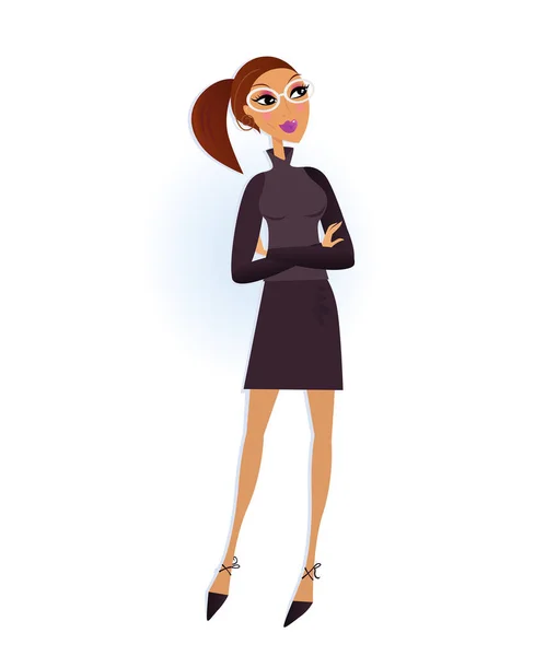 Geschäftsfrau Zeichentrickfigur Vektor Illustration — Stockvektor