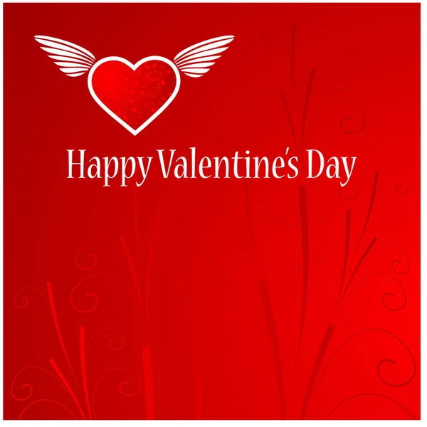 Kırmızı Beyaz Kalp Vektör Illüstrasyonlu Mutlu Sevgililer Günü Arka Planı — Stok Vektör