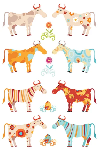Illustrazione Vettoriale Del Set Cartoni Animati Cute Animals — Vettoriale Stock