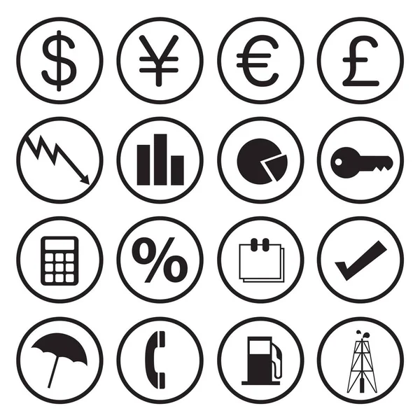 Vector Black Business Icons Set — Stock Vector