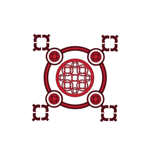 赤と白のシンボル ベクトルイラスト — ストックベクタ