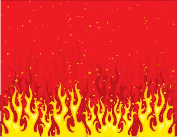 Égő Vörös Tűzvektor Illusztráció — Stock Vector