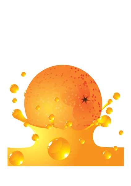 Orangensaft Spritzer Vektor Illustration — Stockvektor