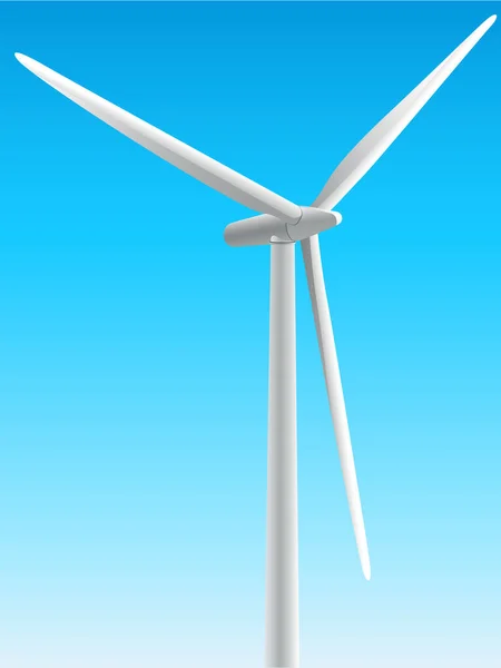 青い背景の風力タービン ベクターのイラスト — ストックベクタ