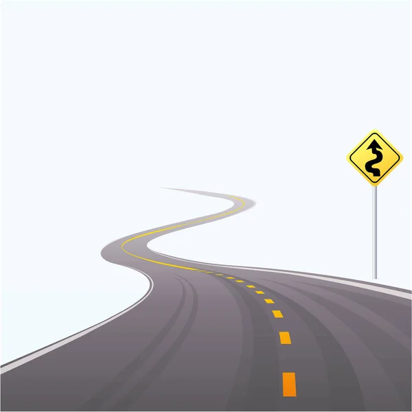Jalan Raya Dengan Latar Belakang Putih Ilustrasi Vektor - Stok Vektor