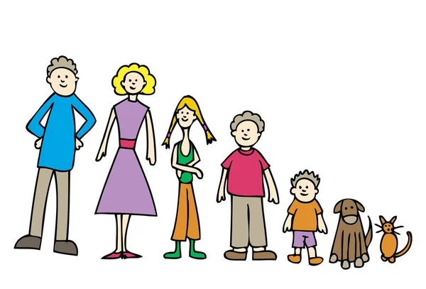 Šťastná Rodina Vektorová Ilustrace — Stockový vektor