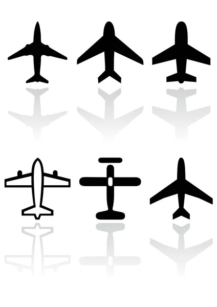 Iconos Avión Aviones Aviones Aviones Aviones Aviones Piso — Vector de stock