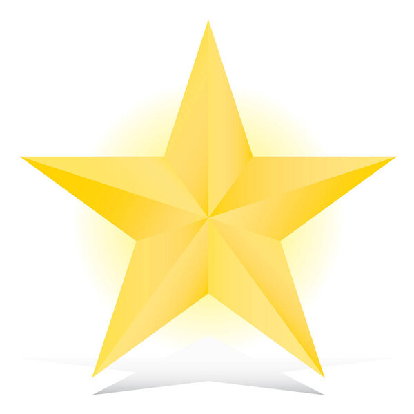 vector illustration of golden star on white background