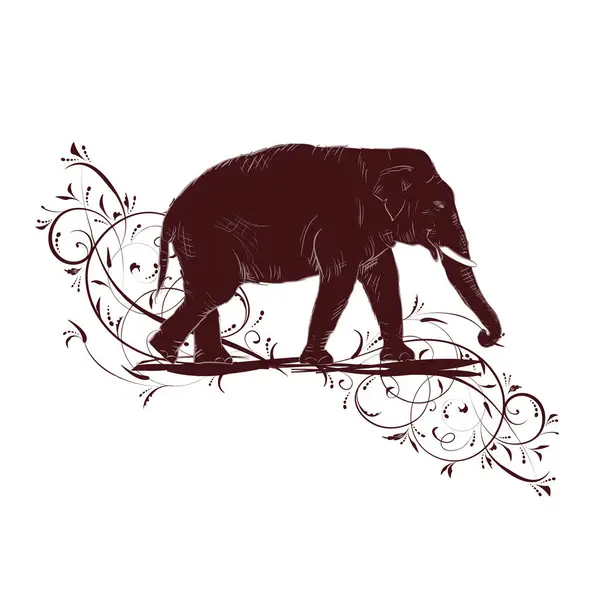 Симпатичный Векторный Вид Слона — стоковый вектор