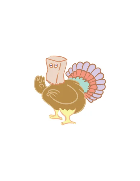 Turkey Chicken Icon Flat Design — Stock Vector