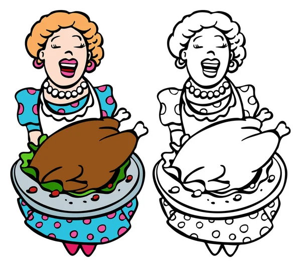 Thanksgiving Jour Dinde Dessin Animé — Image vectorielle