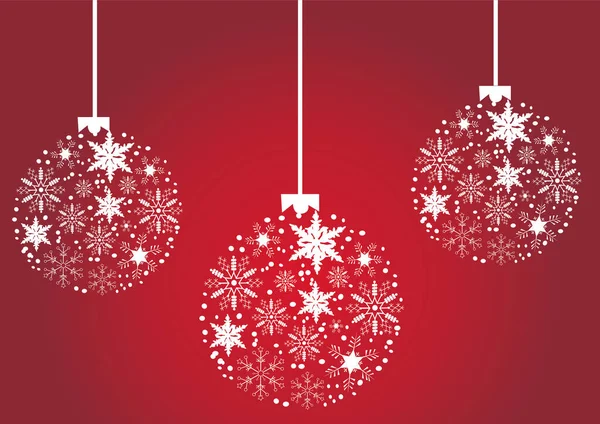 Red Christmas Balls White Background — Stock Vector