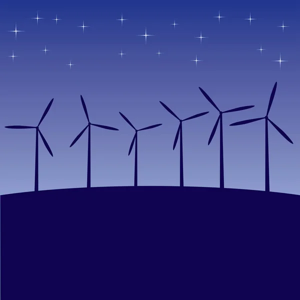Wind Power Plant Vector Illustration — Stock Vector