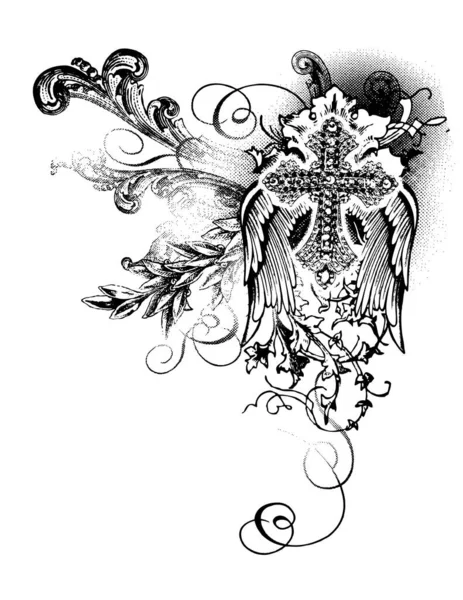 Ilustração Vetorial Design Tatuagem Vintage — Vetor de Stock