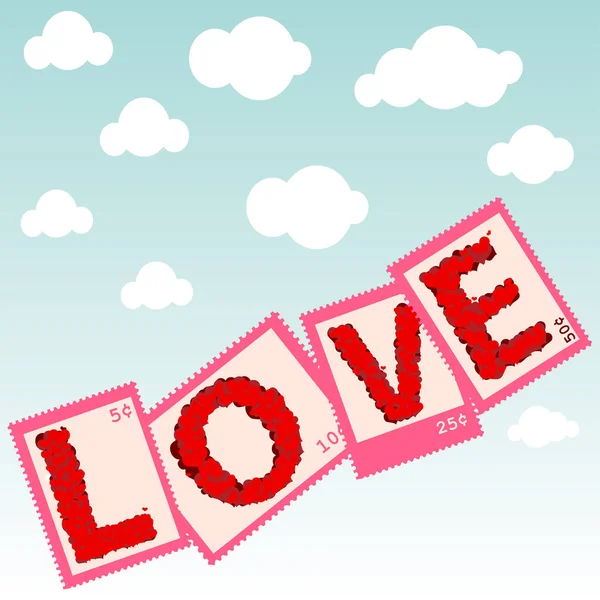 Vektor Hintergrund Der Liebe Und Herzen — Stockvektor