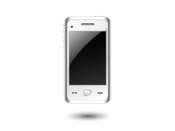 Beyaz Arkaplanda Boş Ekran Izole Edilmiş Modern Telefon — Stok Vektör