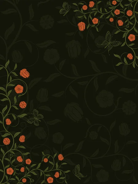 Vektor Nahtloses Muster Mit Handgezeichneten Blumen — Stockvektor