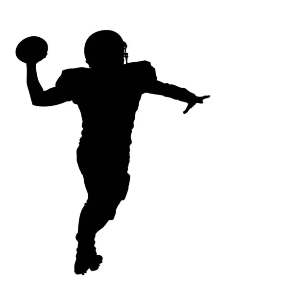 Football Ball Silhouette White Background — Stock Vector