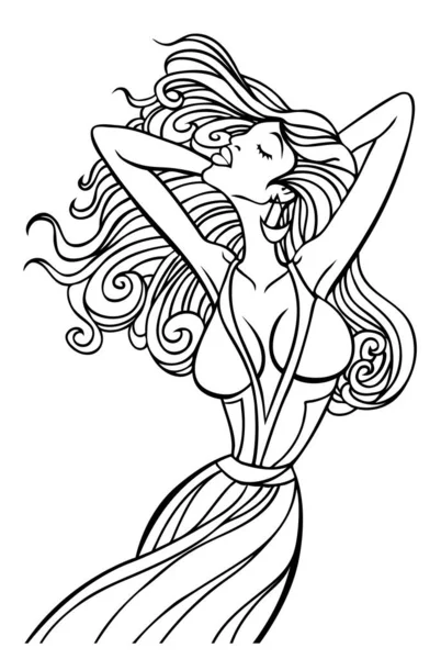 Belle Fille Dansant Illustration Vectorielle — Image vectorielle