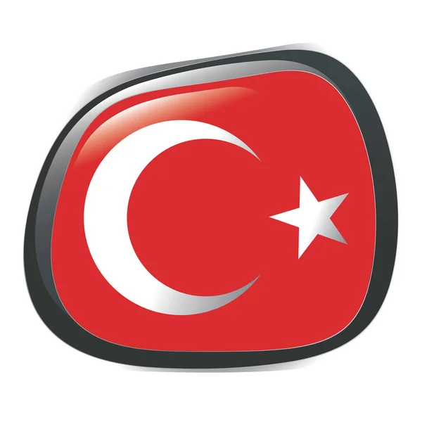 Icône Vectorielle Drapeau Turquie — Image vectorielle