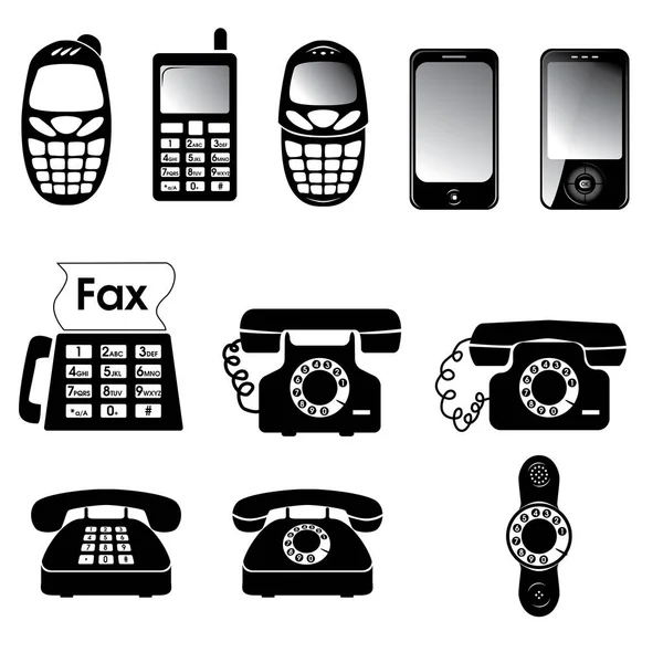 Satz Von Telefon Symbolen — Stockvektor